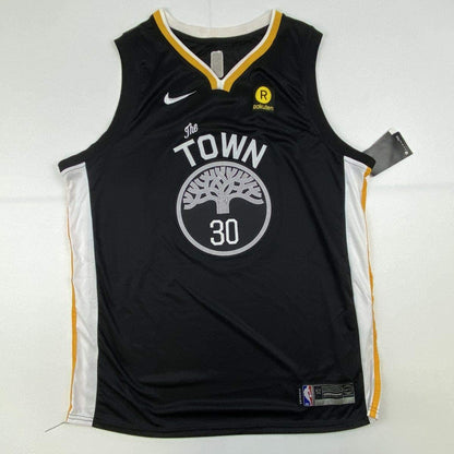 Autographed/Signed Stephen Steph Curry Golden State Black Basketball Jersey Beckett BAS COA Holo Only