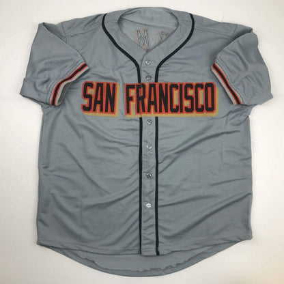 Autographed/Signed Sergio Romo San Francisco Grey Baseball Jersey JSA COA