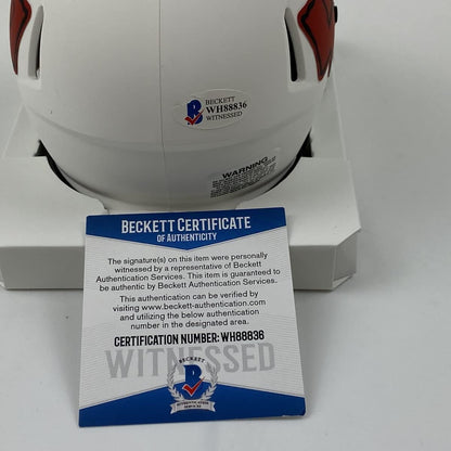 Autographed/Signed Tyreek Hill Kansas City Chiefs Lunar Eclipse Mini Football Helmet Beckett BAS COA