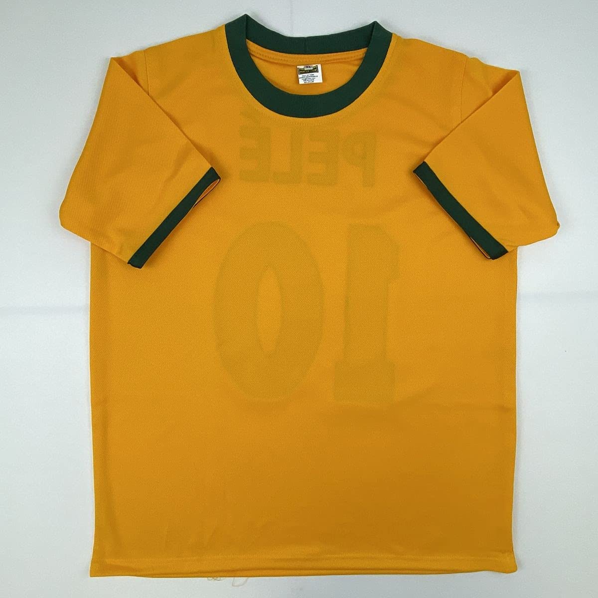 Autographed/Signed Pele Brazil Yellow Soccer Futbol Jersey Beckett BAS COA Auto