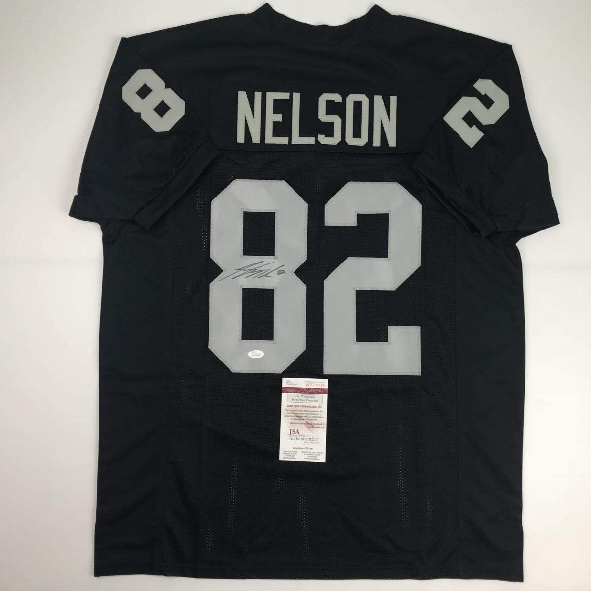 Autographed/Signed Jordy Nelson Oakland Black Football Jersey JSA COA