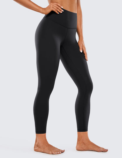 CRZ YOGA Women's Brushed Naked Feeling Yoga Leggings 25" - High Waisted Athletic Workout Leggings Yoga Pants Black Medium