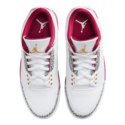 Nike Mens Air Jordan 3 Retro Sneaker, Adult, White/Lt Curry-Cardinal Red, 9.5 M US