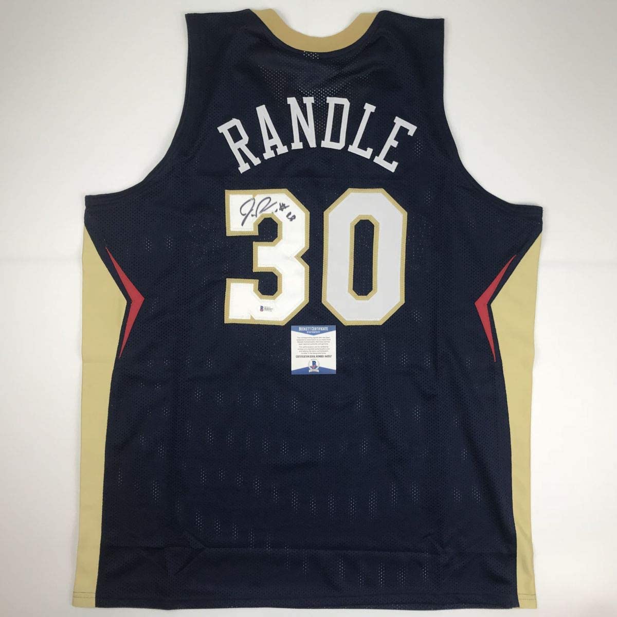 Autographed/Signed Julius Randle New Orleans Blue Basketball Jersey Beckett BAS COA
