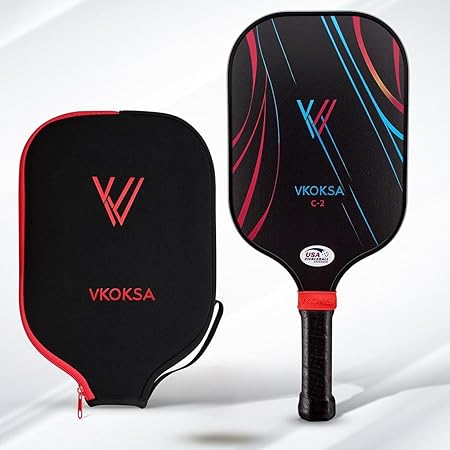 Pickleball Paddles, Pickleball Paddles Set of 2 or 1, Fiberglass/Carbon Fiber Pickleball Paddle, Lightweight Design, 16mm Thickness Core, 5.5IN Long Handle Pickleball Set, Pickleball Gifts for Women & Man