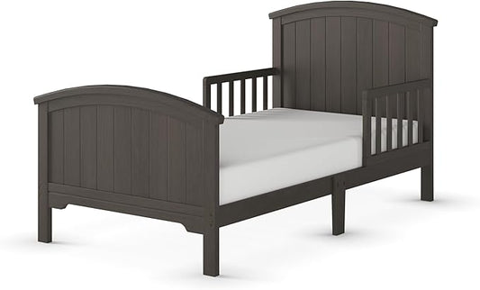Child Craft Hampton Arch Top Toddler Bed for Kids with Guard Rails, Low to Ground Design, Made of Pinewood, Featuring Clean Lines to Match Any D�©cor (Dapper Gray)