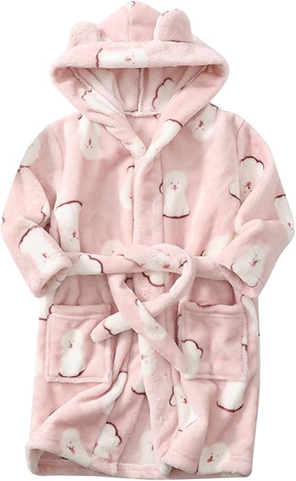 Baby Boys Girls Hooded _��Ôobe Suit _���athrobes Warm Flannel _��Õleepwear Cute Print Size 14 _���ajamas for Toddler