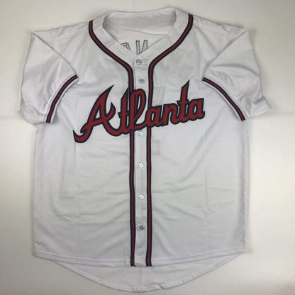 Autographed/Signed Dansby Swanson Atlanta White Baseball Jersey JSA COA