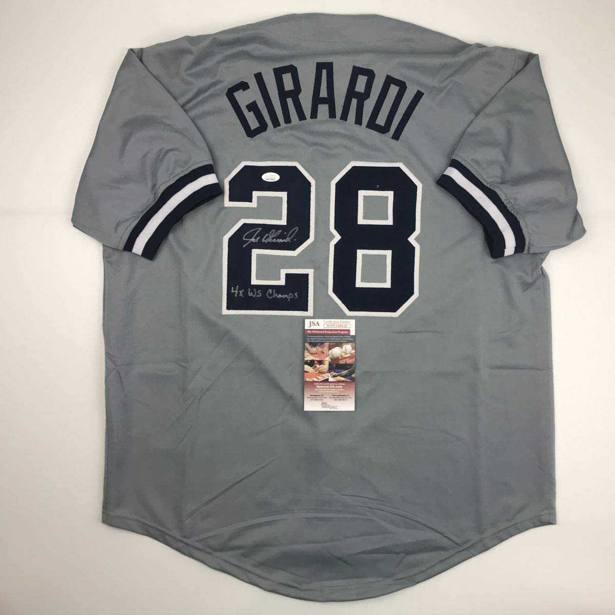Autographed/Signed Joe Girardi 4x WS Champs New York Grey Baseball Jersey JSA COA