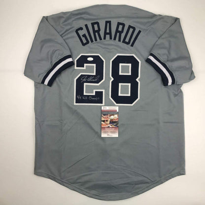 Autographed/Signed Joe Girardi 4x WS Champs New York Grey Baseball Jersey JSA COA