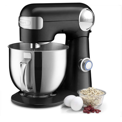 Cuisinart Stand Mixer, 12 Speed, 5.5 Quart Stainless Steel Bowl, Chef’s Whisk, Mixing Paddle, Dough Hook, Splash Guard w/ Pour Spout, Onyx, SM-50BK