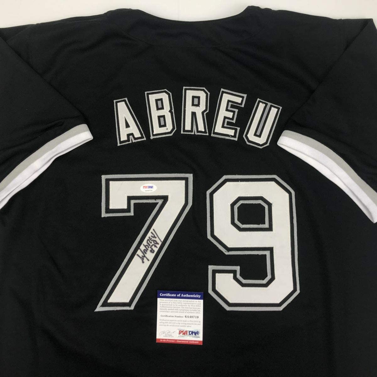 Autographed/Signed Jose Abreu Chicago Sox Black Baseball Jersey PSA/DNA COA