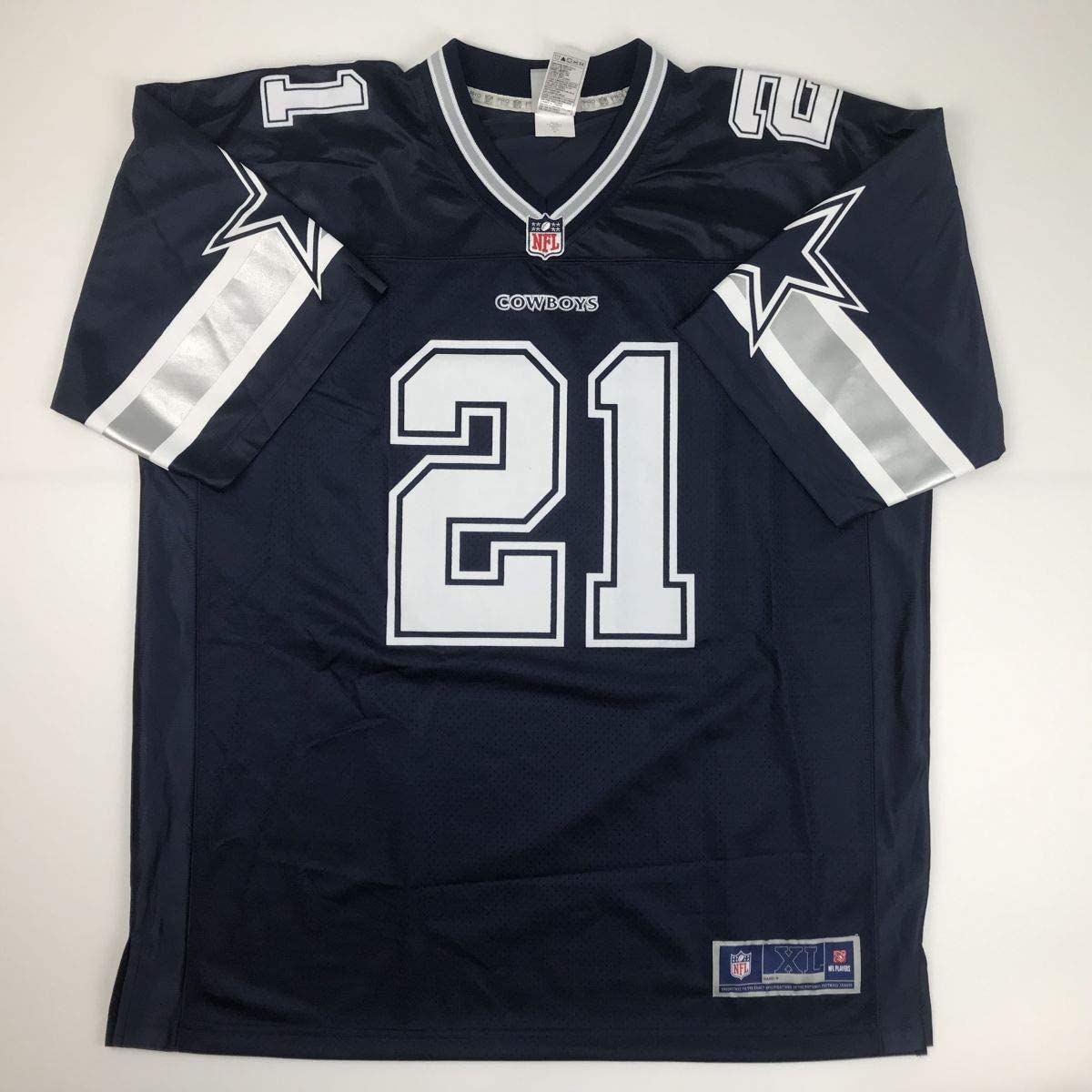 Autographed/Signed Ezekiel Elliott Dallas Cowboys Dark Blue Football Jersey Beckett BAS COA