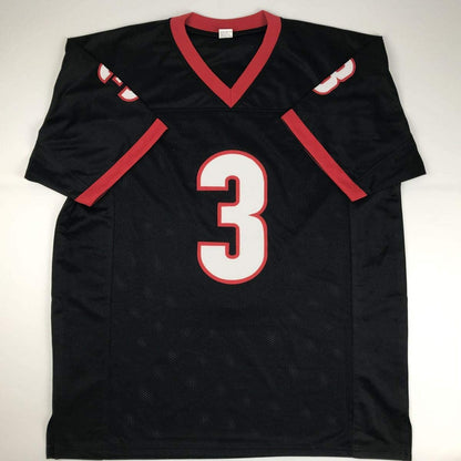 Autographed/Signed Todd Gurley Georgia Black College Football Jersey Beckett BAS COA