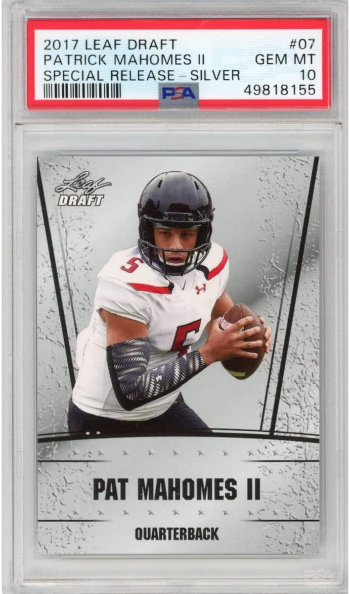 Graded 2017 Leaf Draft Patrick Mahomes II #07 Special Release Silver Rookie RC Football Card PSA 10 Gem Mint