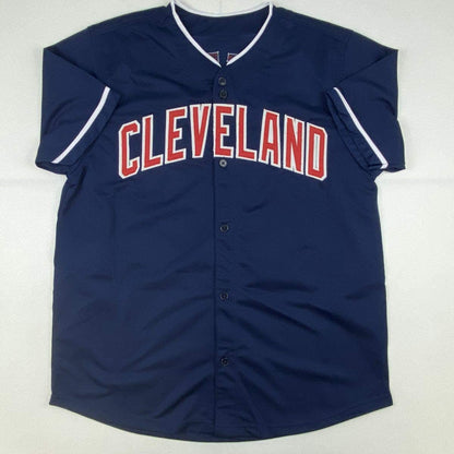 Autographed/Signed Shane Bieber Cleveland Blue Baseball Jersey JSA COA
