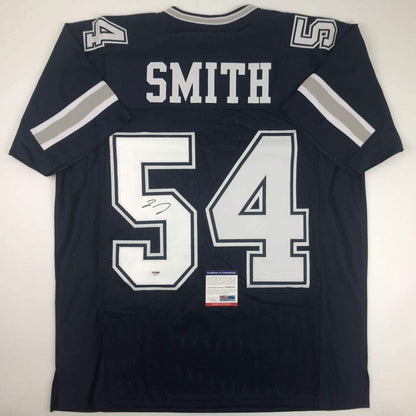 Autographed/Signed Jaylon Smith Dallas Dark Blue Football Jersey PSA/DNA COA