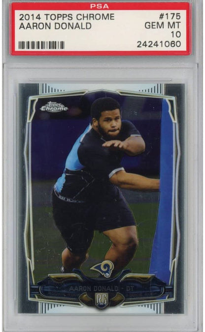 Graded 2014 Topps Chrome Aaron Donald #175 Rookie RC Football Card PSA 10 Gem Mint