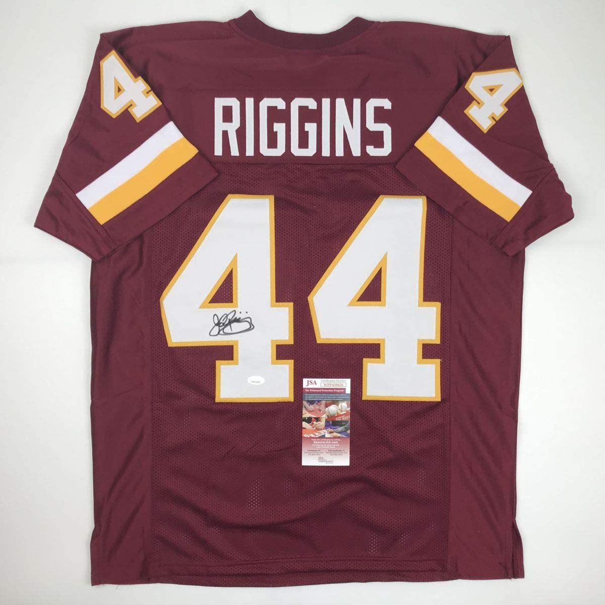 Autographed/Signed John Riggins Washington Burgundy Football Jersey JSA COA