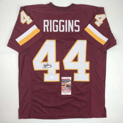 Autographed/Signed John Riggins Washington Burgundy Football Jersey JSA COA