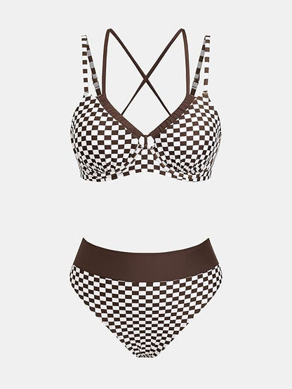 CUPSHE Womens Bikini Sets Two Piece Swimsuit High Waisted Underwire , medium