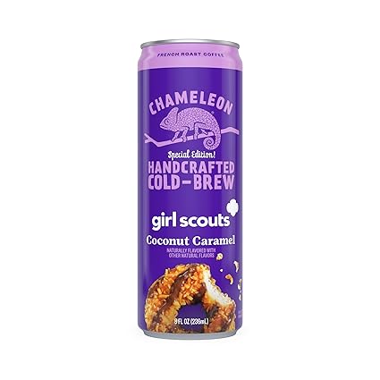 Chameleon Cold Brew Coffee Latte, Girl Scout Coconut Caramel, 8 oz Canned Coffee (1 can)