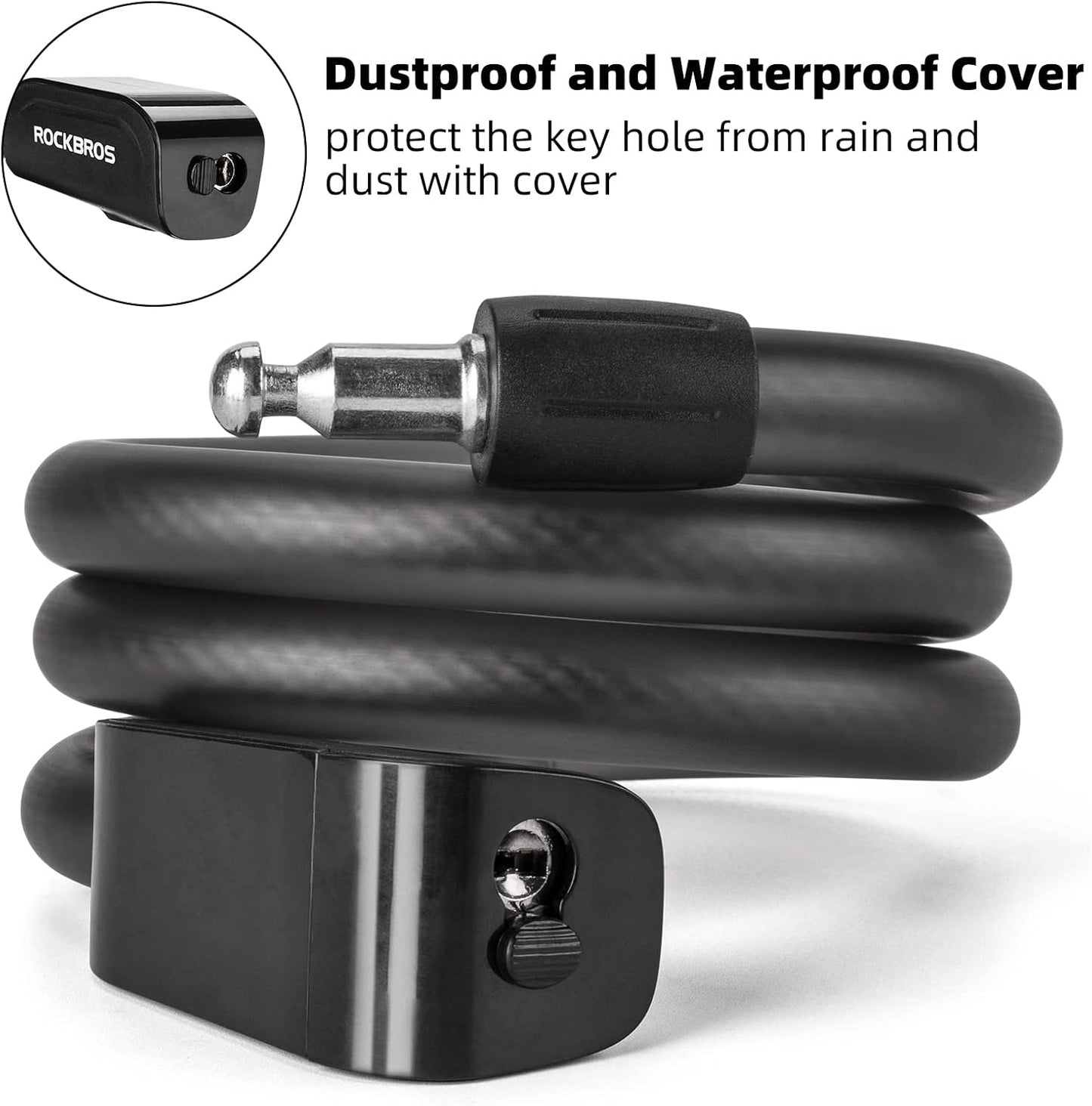 ROCKBROS 3ft Bike Cable Lock - Secure, Lightweight with Mounting Bracket
