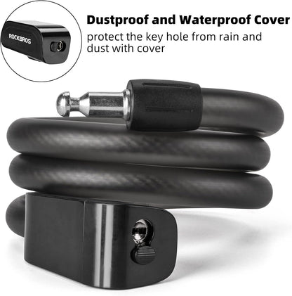 ROCKBROS 3ft Bike Cable Lock - Secure, Lightweight with Mounting Bracket