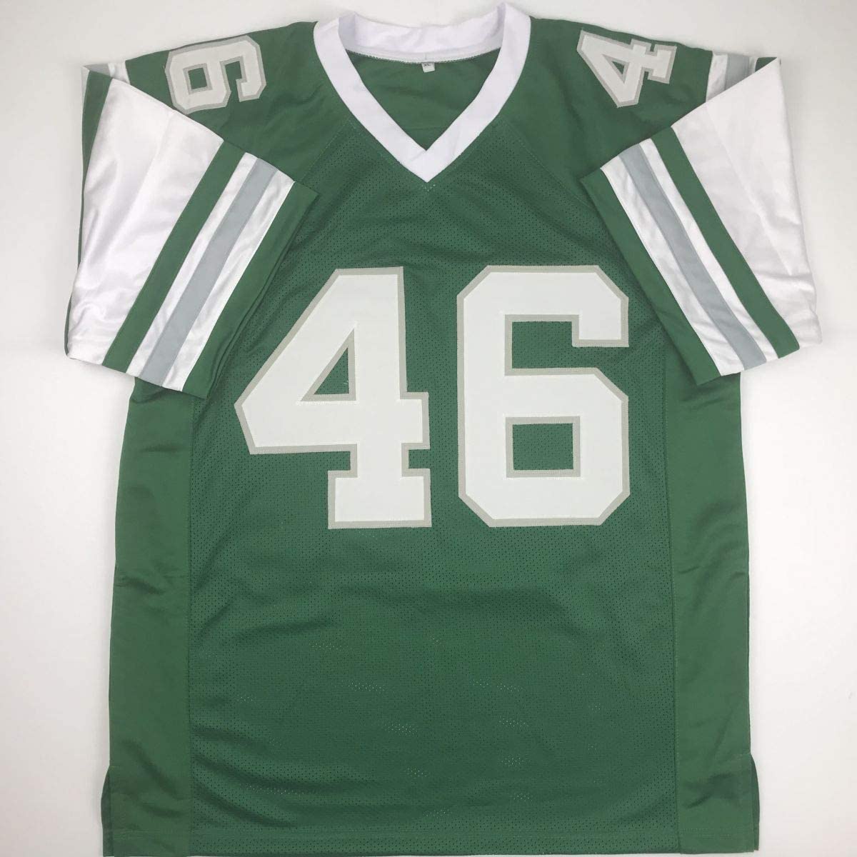 Autographed/Signed Herman Herm Edwards Philadelphia Green Football Jersey JSA COA