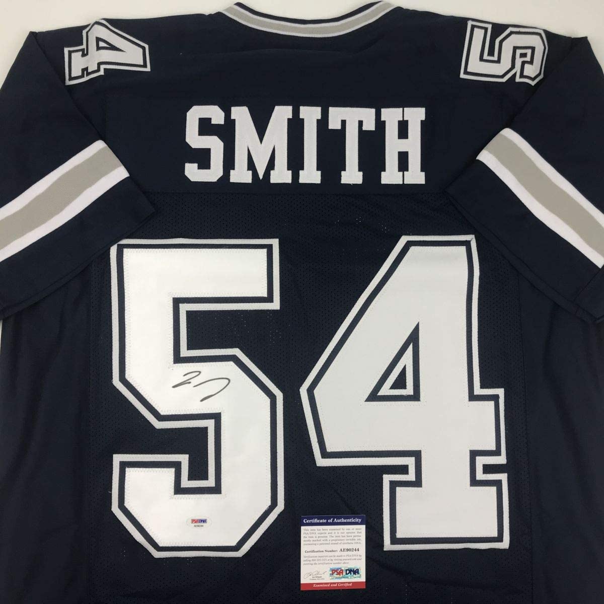 Autographed/Signed Jaylon Smith Dallas Dark Blue Football Jersey PSA/DNA COA