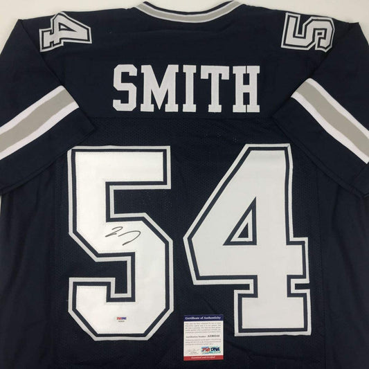 Autographed/Signed Jaylon Smith Dallas Dark Blue Football Jersey PSA/DNA COA