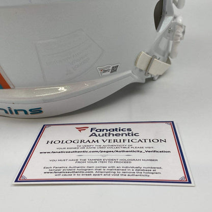 Autographed/Signed Tua Tagovailoa Miami Dolphins Full Size FS F/S Replica Football Helmet Fanatics COA