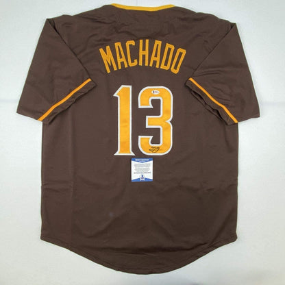 Autographed/Signed Manny Machado San Diego Brown Baseball Jersey Beckett BAS COA