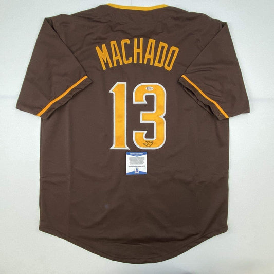Autographed/Signed Manny Machado San Diego Brown Baseball Jersey Beckett BAS COA