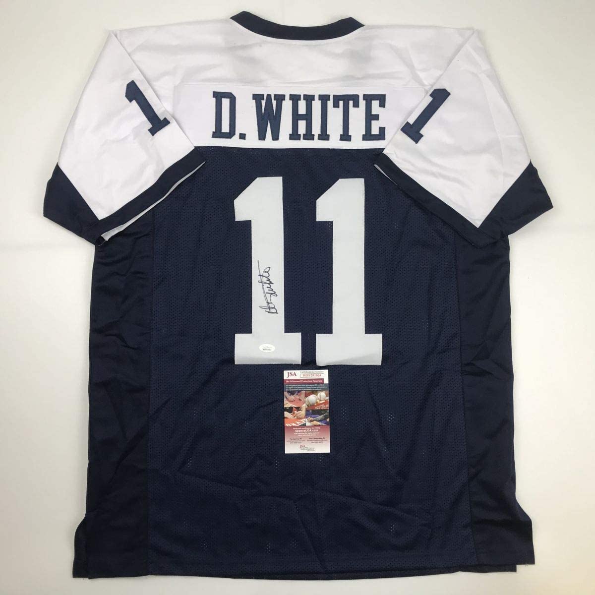 Autographed/Signed Danny White Dallas Thanksgiving Day Football Jersey JSA COA