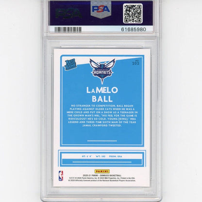 Graded 2020-21 Panini Donruss LaMelo Ball #202 Rated Rookie RC Basketball Card PSA 10 Gem Mint