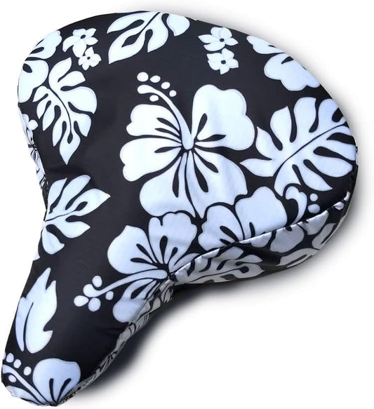 Cruiser Candy Padded Seat Cover (Black Hibiscus)