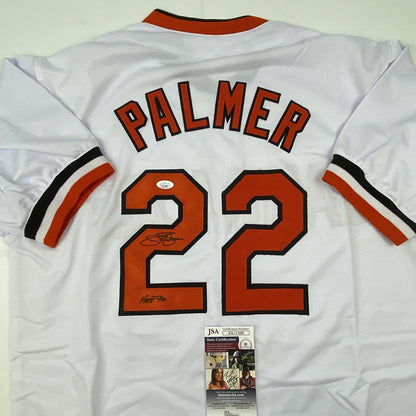 Autographed/Signed Jim Palmer HOF 1990 Baltimore White Baseball Jersey JSA COA