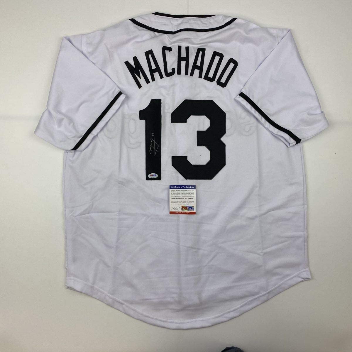 Autographed/Signed Manny Machado San Diego White Baseball Jersey Beckett BAS COA #2
