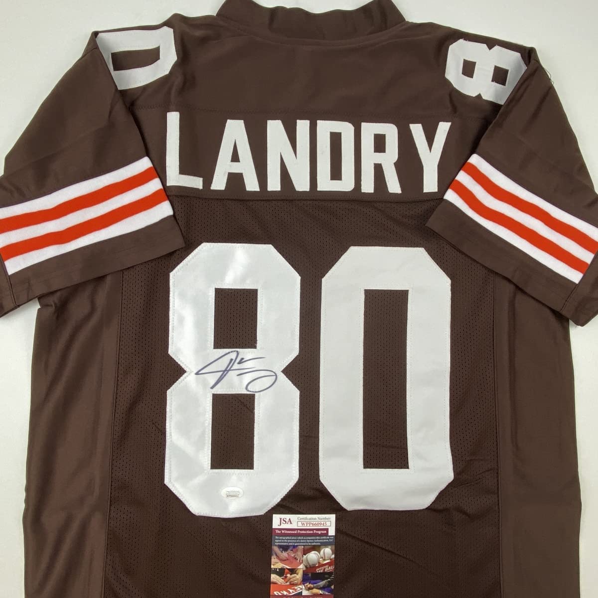 Autographed/Signed Jarvis Landry Cleveland Football Brown Jersey JSA COA