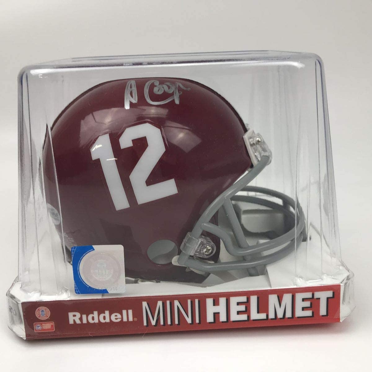 Autographed/Signed Amari Cooper Alabama Crimson Tide Mini College Football Helmet Beckett BAS COA Holo Only