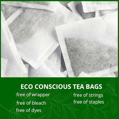 Akshit 75 Green Tea Bags, 100% Pure Green Leaf Tea, Green Tea (té verde), Caffeine-Free, Relaxing Tea, Non-Gmo, Brew Hot or Iced Tea.