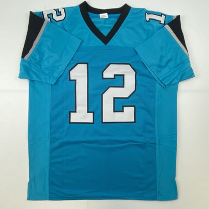 Autographed/Signed DJ D.J. Moore Carolina Teal Football Jersey Beckett BAS COA