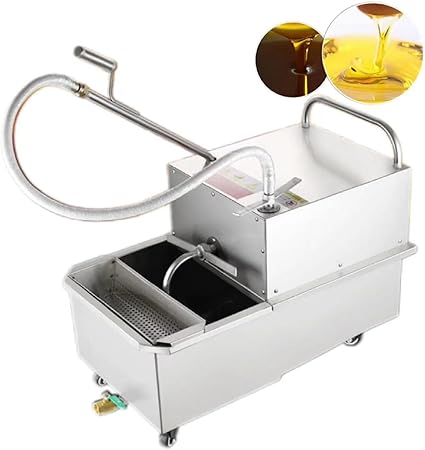 55 L /14.5 Gal Fryer Filter Machine 550W Stainless Steel Commercial Mobile Oil Filtration System, Oil Pump Flow 32L/min, Deep Fryer Oil Filter Cart for Restaurant Supermarket