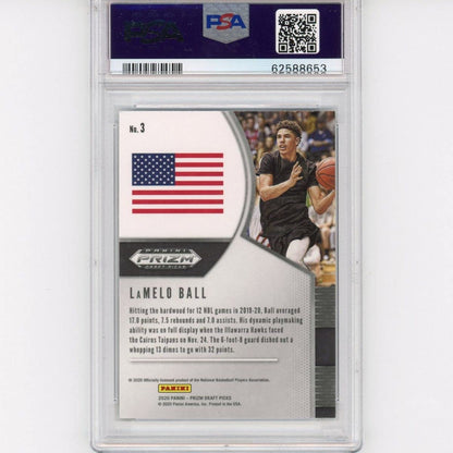 Graded 2020-21 Panini Prizm DP Draft Picks LaMelo Ball #3 Rookie RC Basketball Card PSA 10 Gem Mint