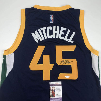Autographed/Signed Donovan Mitchell Utah Blue Basketball Jersey JSA COA