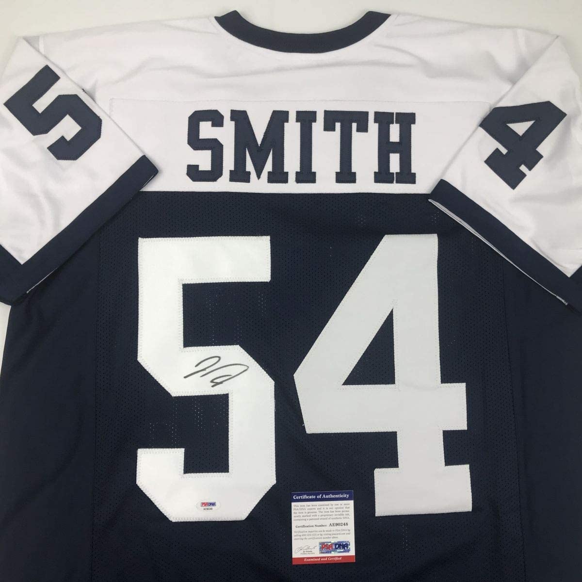 Autographed/Signed Jaylon Smith Dallas Thanksgiving Day Football Jersey PSA/DNA COA