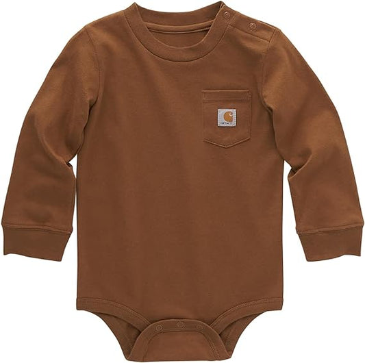 Carhartt Unisex Baby Long-Sleeve Pocket Bodysuit