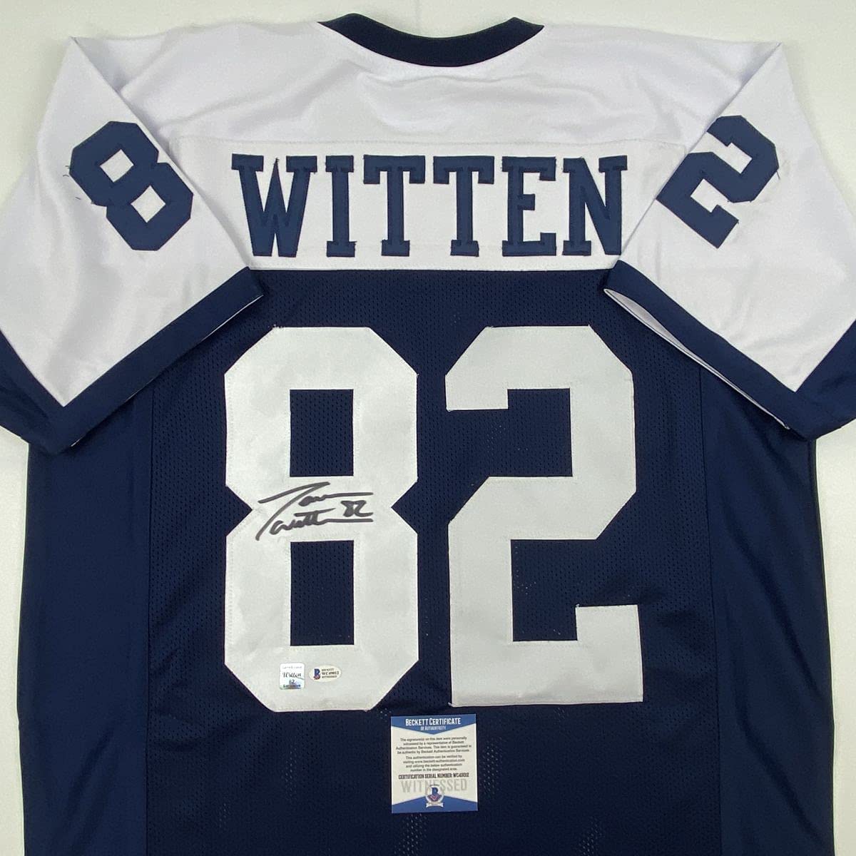 Autographed/Signed Jason Witten Dallas Thanksgiving Day Football Jersey Beckett BAS COA