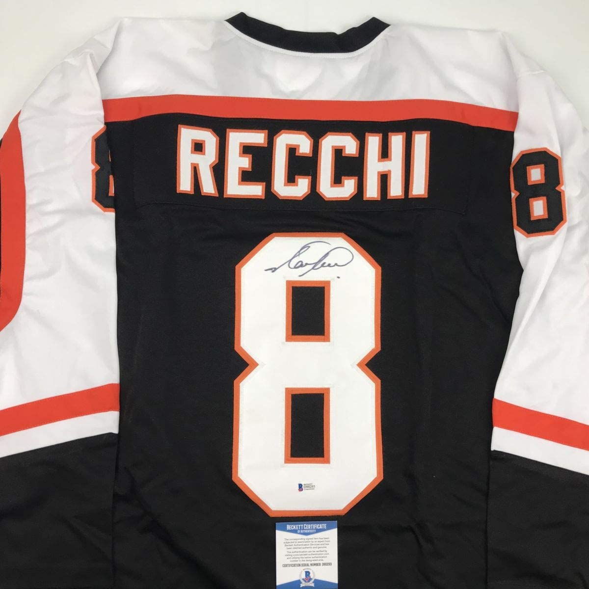 Autographed/Signed Mark Recchi Philadelphia Black Hockey Jersey Beckett BAS COA